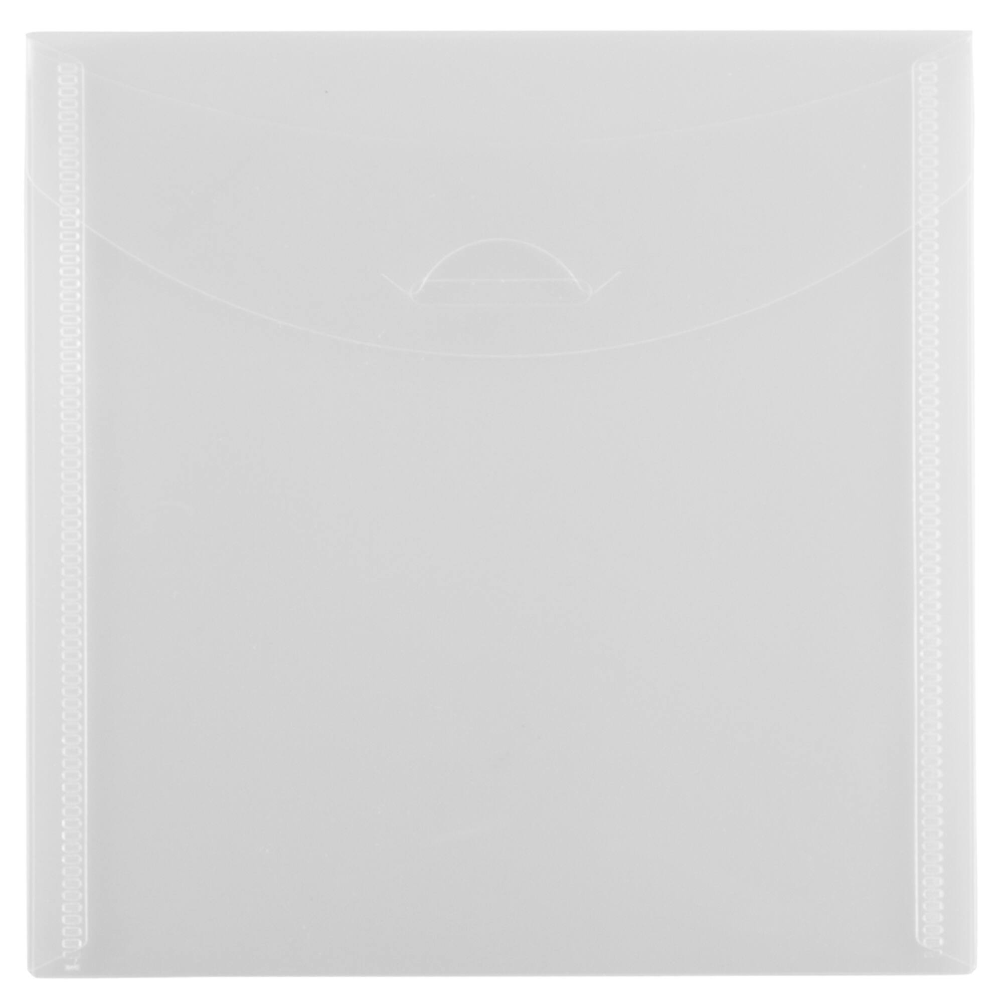 JAM Paper Clear Plastic Tuck Flap Closure 6.125" x 6.125" Square Envelopes, 12ct.